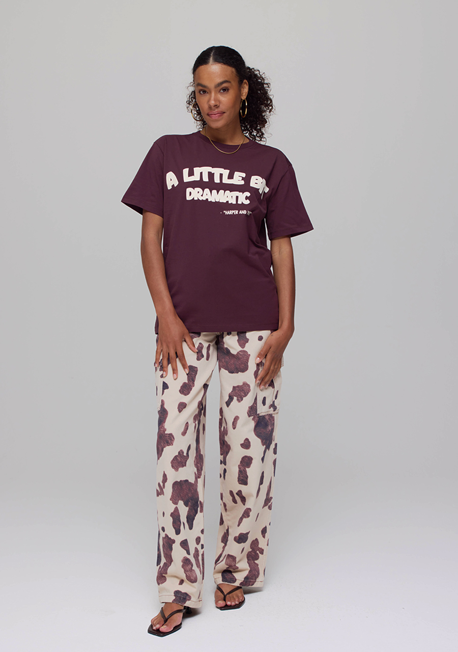 Harper & Yve T-shirt Dramatic AW25Y309 Donker bruin