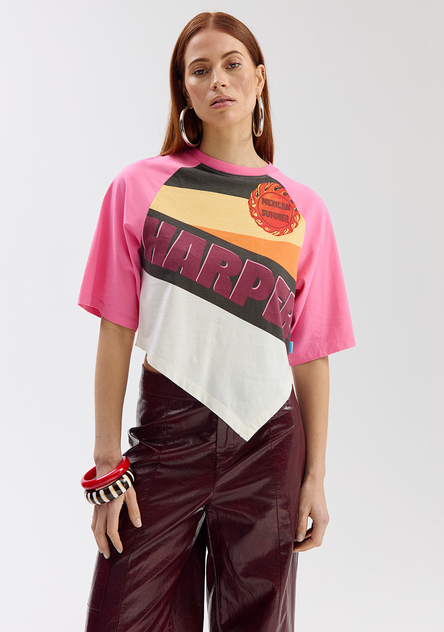 Harper & Yve T-shirt Mexican summer SS6Y300 Rose