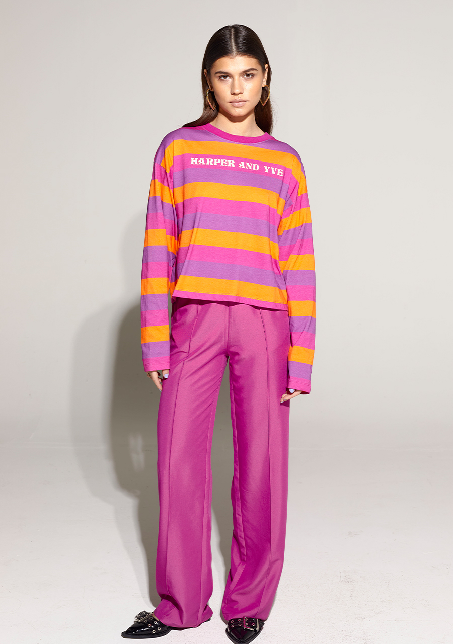 Harper & Yve Broek Hana SS24P111 Donker Paars