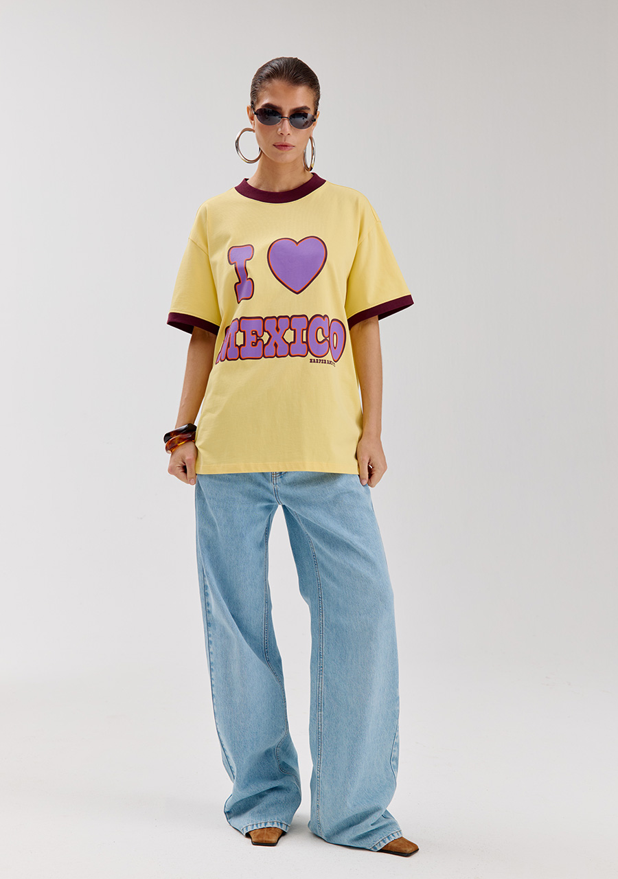 Harper & Yve T-shirt Mexico SS6Y306 Licht geel