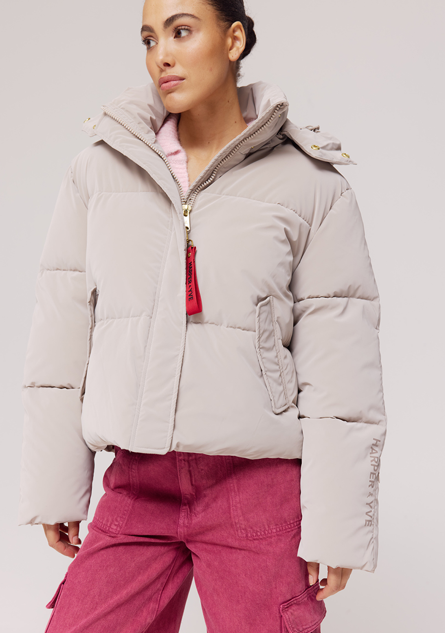Harper & Yve Winterjas Abbie AW25N201 Licht grijs