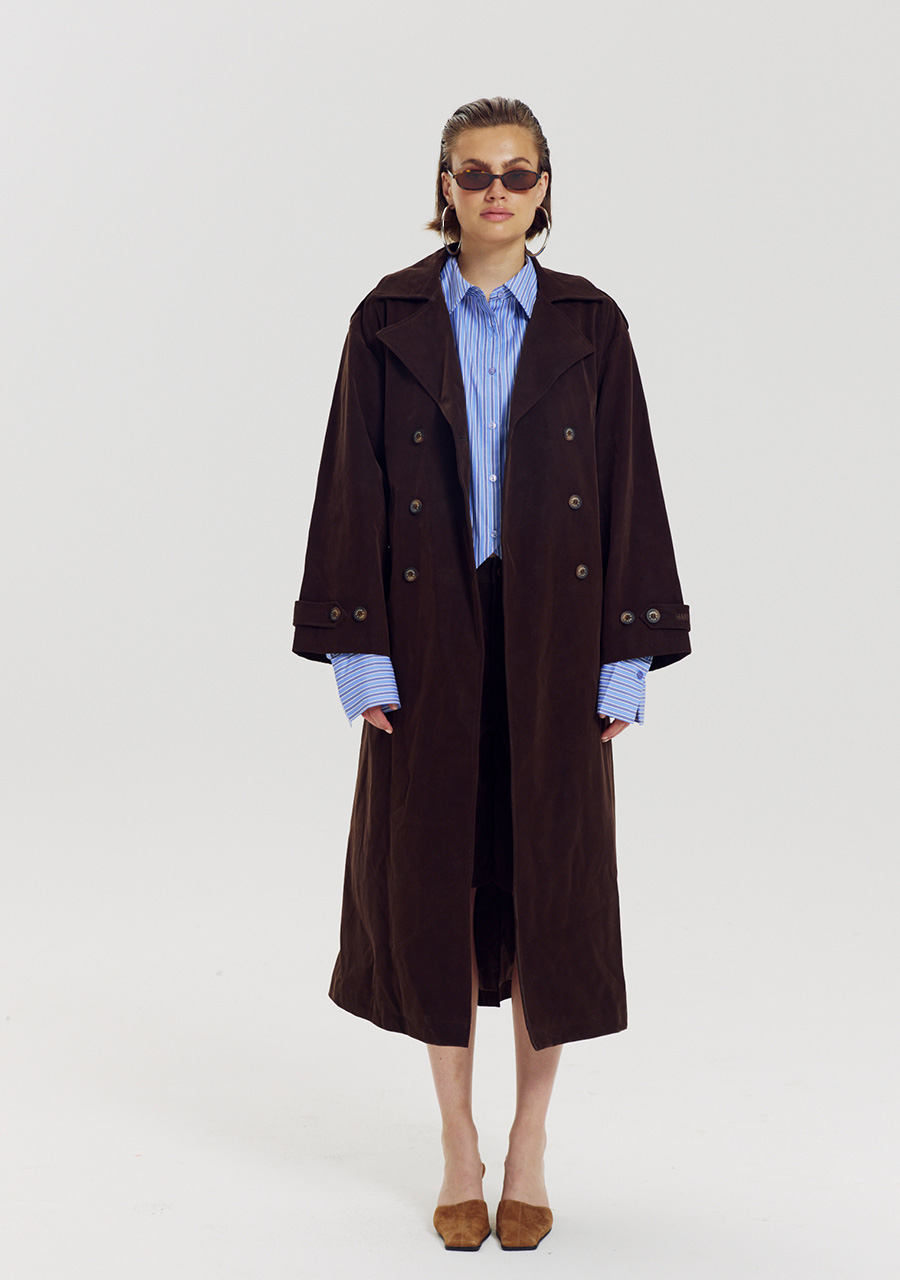 Harper & Yve Mantel Dandy AW6N201 Donker bruin