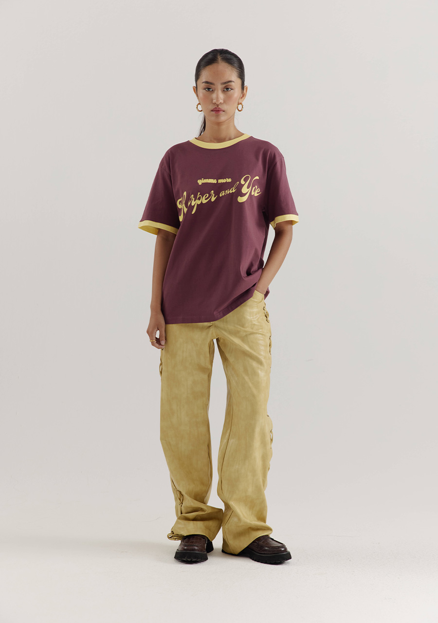 Harper & Yve T-shirt Gimme more DW25Y300 Bordeaux