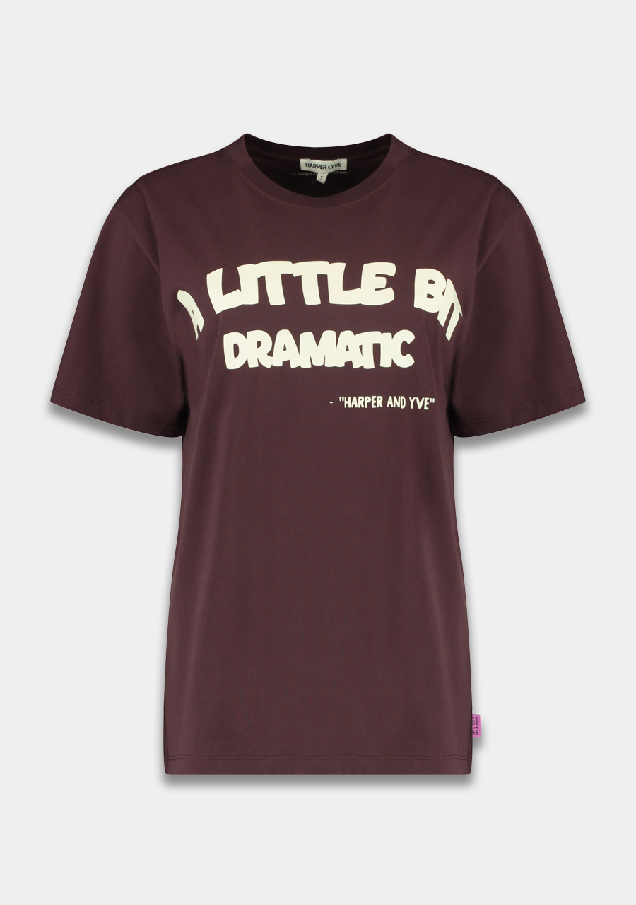 Harper & Yve T-shirt Dramatic AW25Y309 Donker bruin