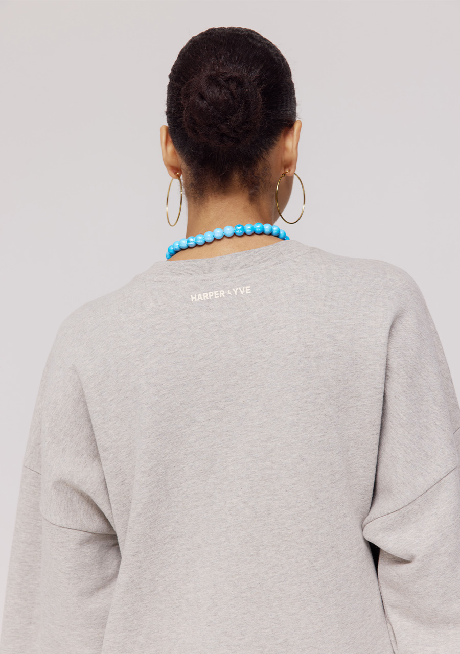 Harper & Yve Sweater Varsity DW25Y501 Grijs