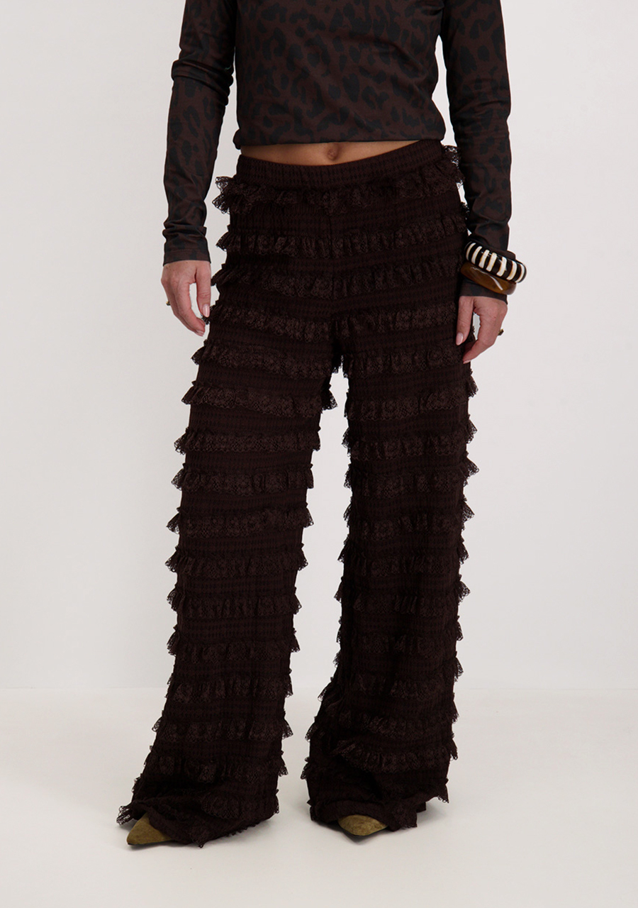 Harper & Yve Broek Lo Bruin AW25P111 Donker bruin