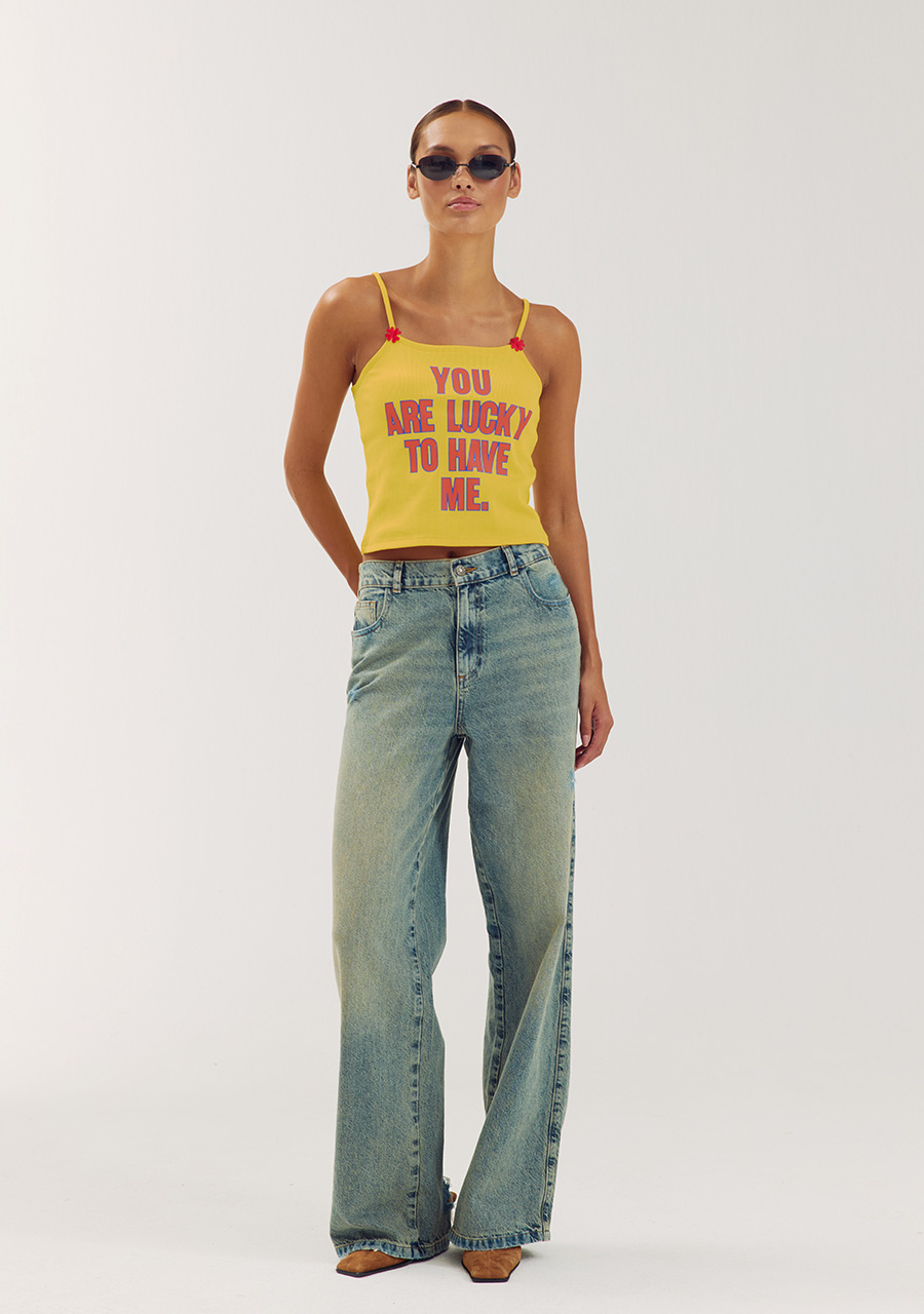 Harper & Yve Top Lucky AWT6Y400 Geel