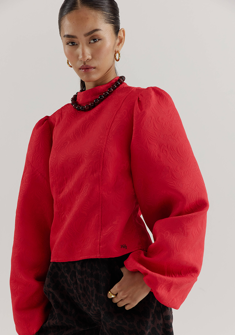 Harper & Yve Blouse Floor AW25P612 Rood