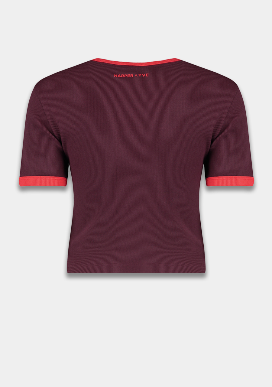 Harper & Yve T-shirt Desert flower SS6Y305 Donker Paars