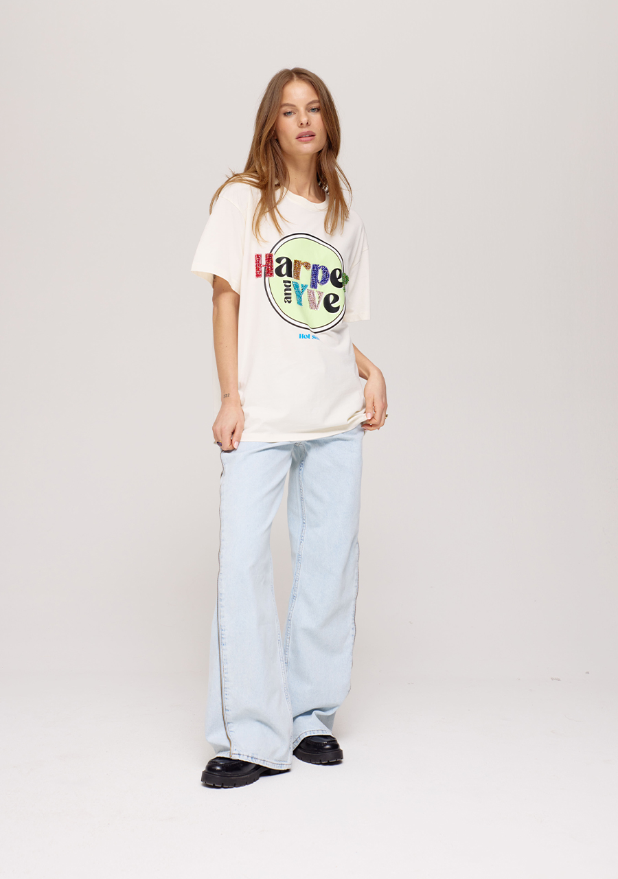 Harper & Yve T-shirt Hotstuff SS25Y304 Ecru