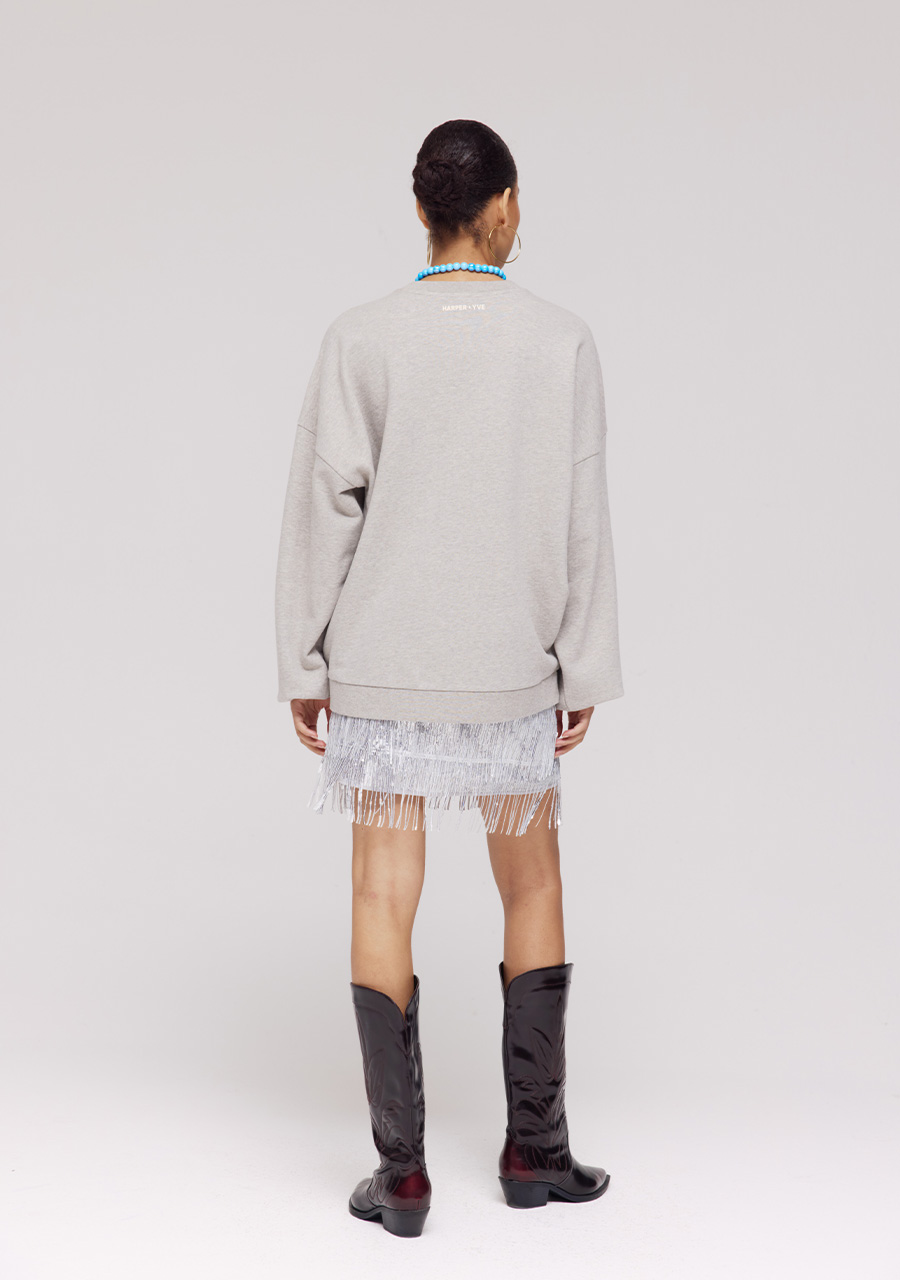 Harper & Yve Sweater Varsity DW25Y501 Grijs