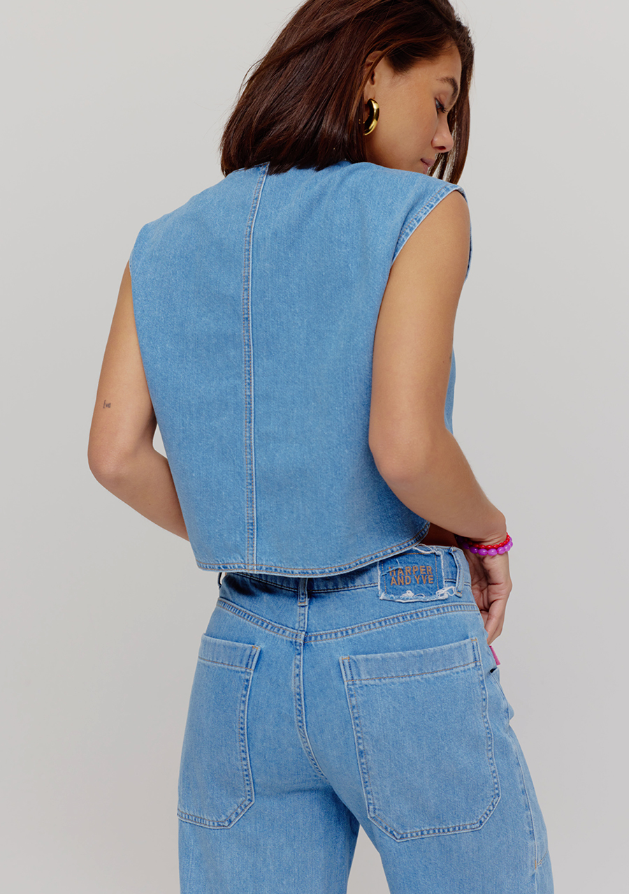 Harper & Yve Gilet Gilly HS25R201 Jeans blauw