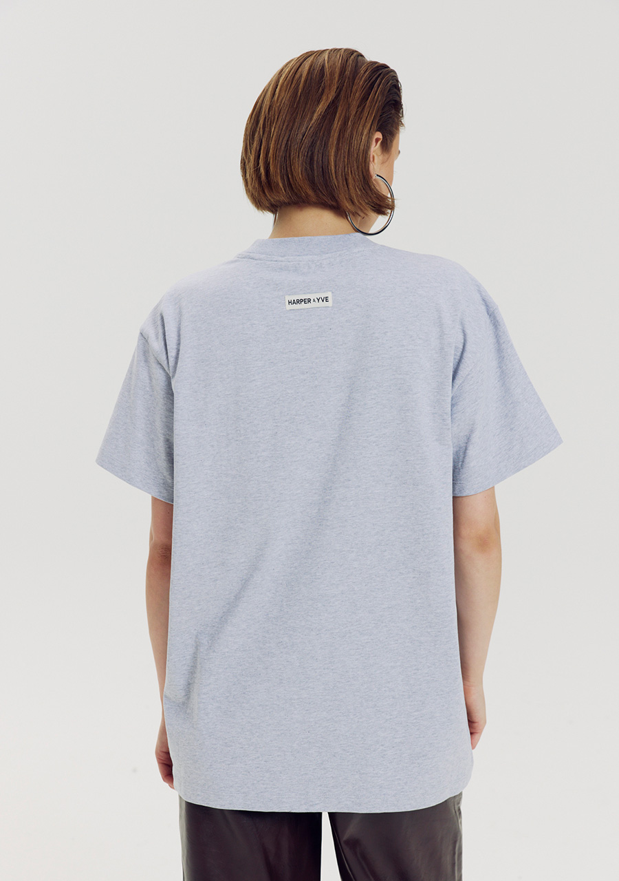 Harper & Yve T-shirt Playlist AW6Y305 Licht grijs