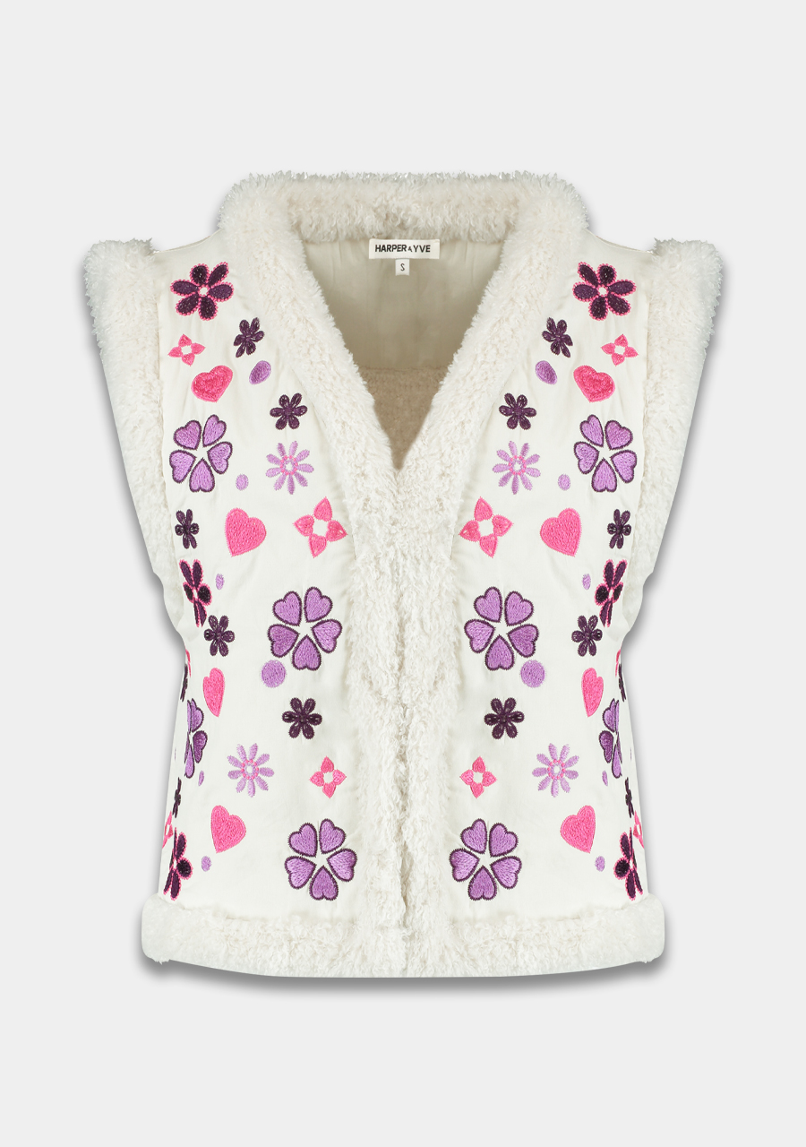 Harper & Yve Gilet River AW24P203 Wolwit-ecru Harper & Yve Gilet River AW24P203 Wolwit-ecru