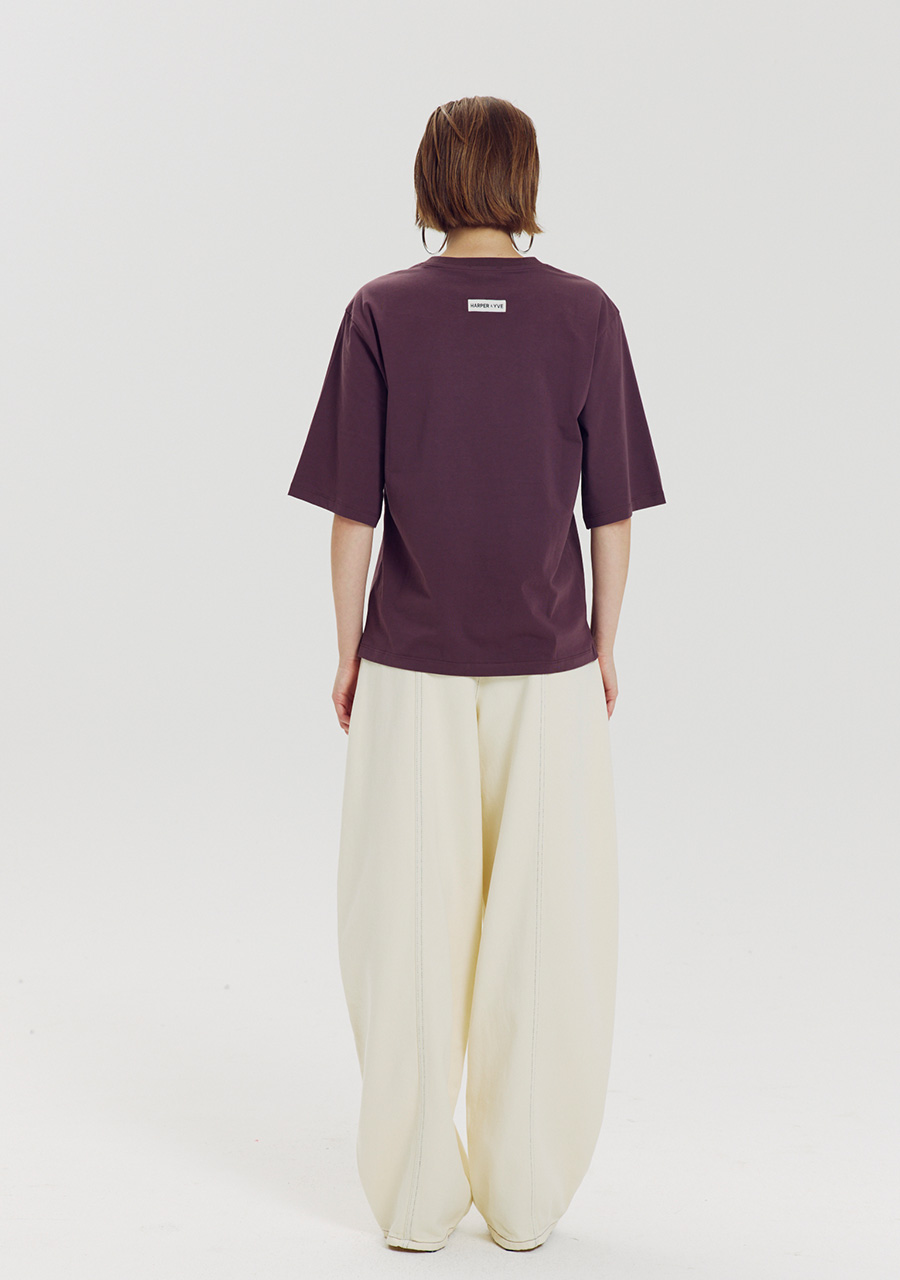 Harper & Yve T-shirt Chill but glam AW6Y304 Donker Paars