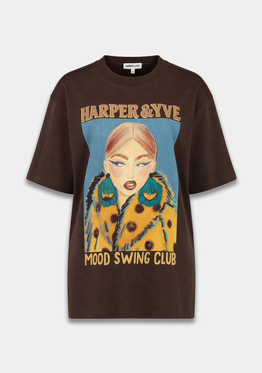 Harper & Yve T-shirt Moody AW6Y301 Donker bruin
