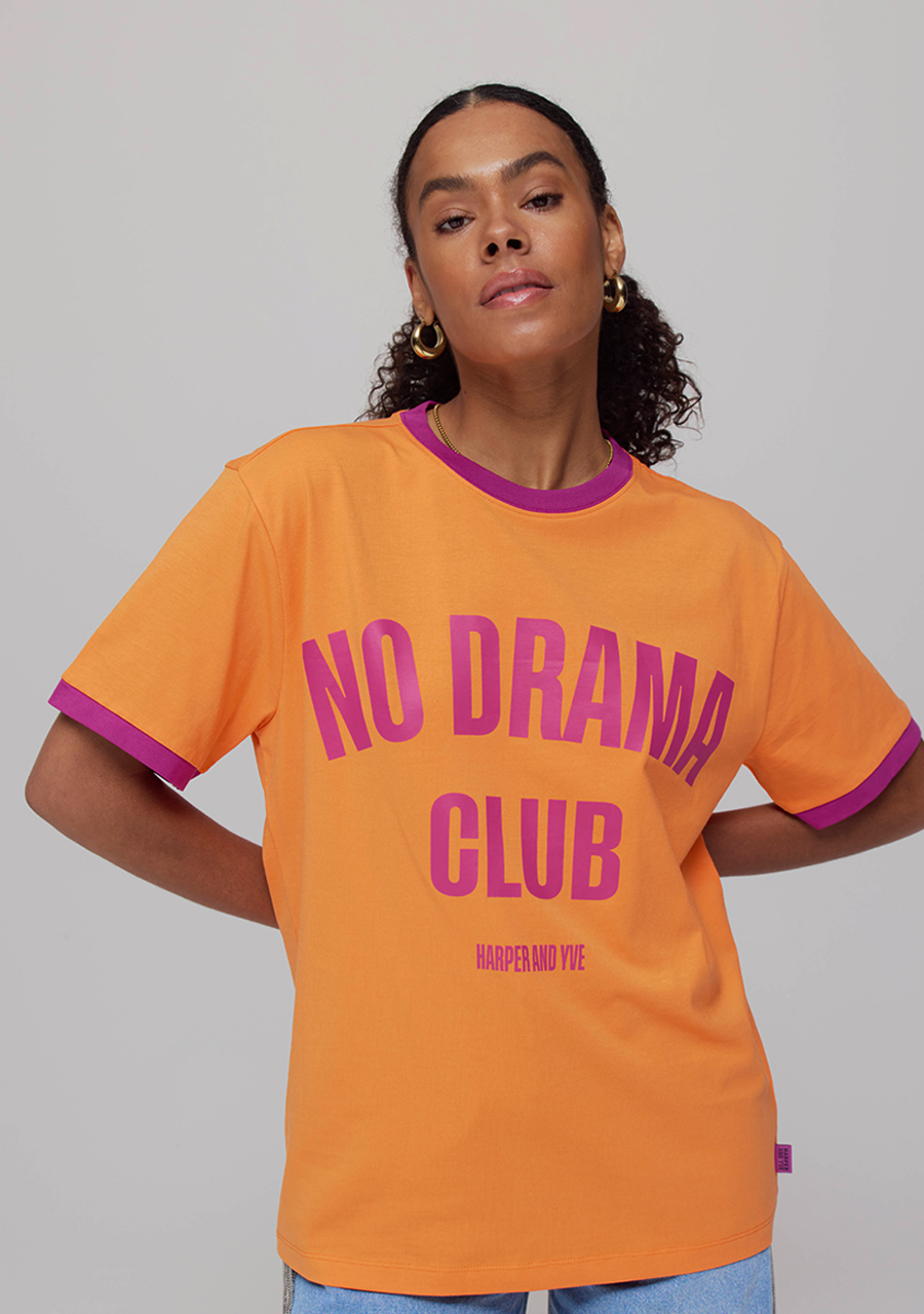 Harper & Yve T-shirt Drama club AW25Y303 Oranje