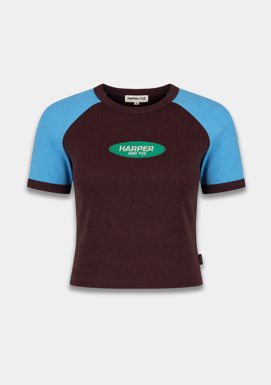 Harper & Yve T-shirt Cyrus AW6Y306 Donker bruin