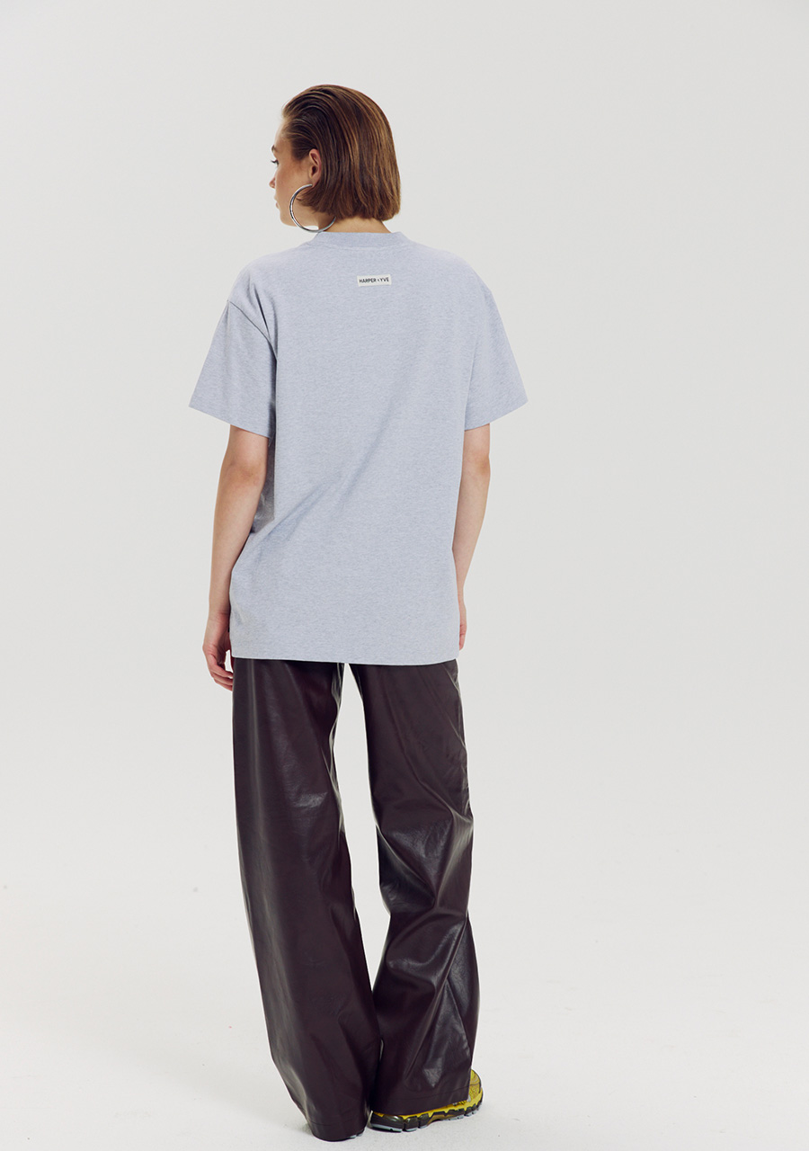 Harper & Yve T-shirt Playlist AW6Y305 Licht grijs