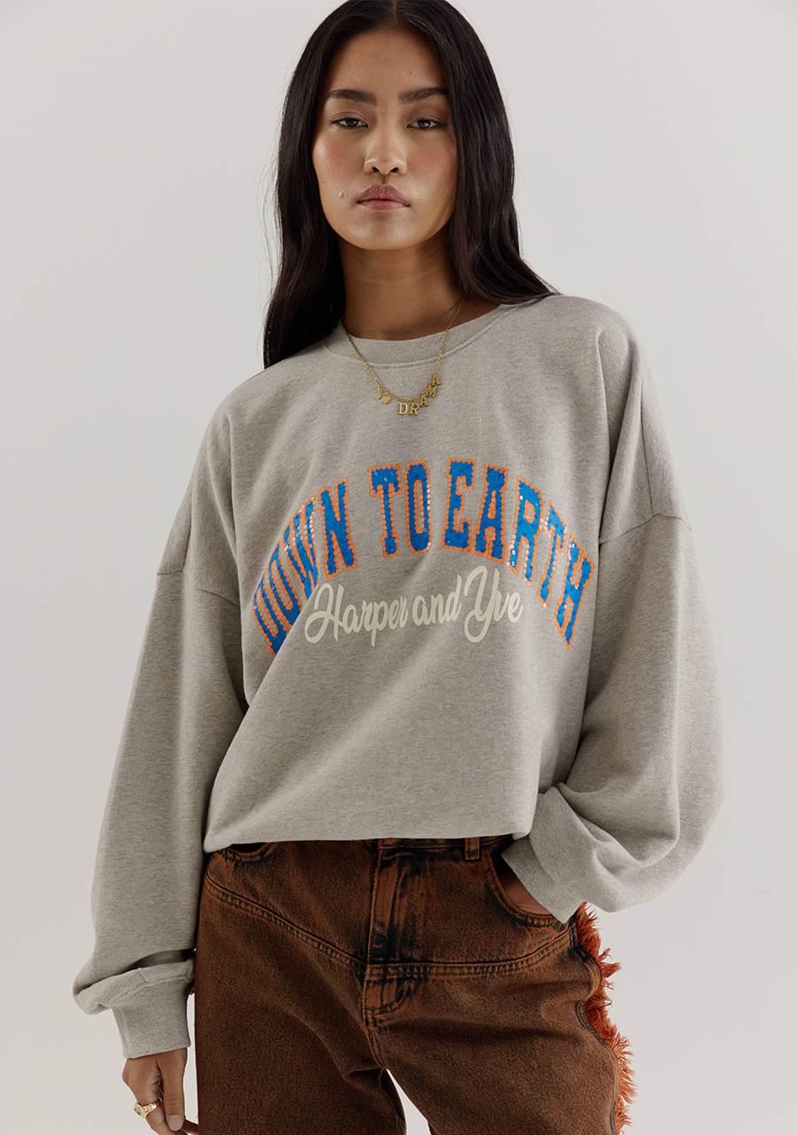 Harper & Yve Sweater Down to earth AW25Y507 Grijs