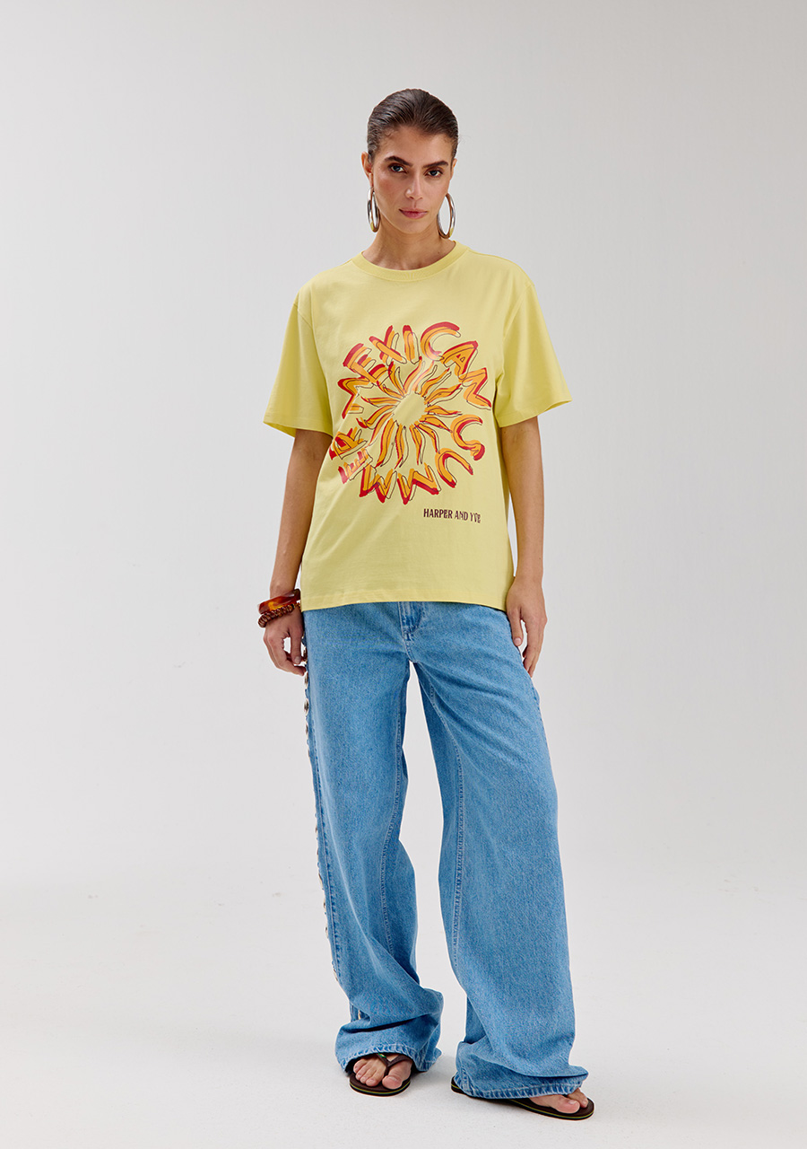 Harper & Yve T-shirt Mexicansun HS6Y308 Geel