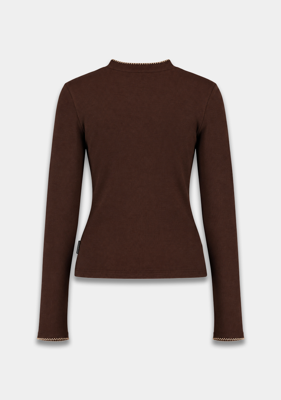 Harper & Yve T-shirt Cammy DW6P612 Donker bruin