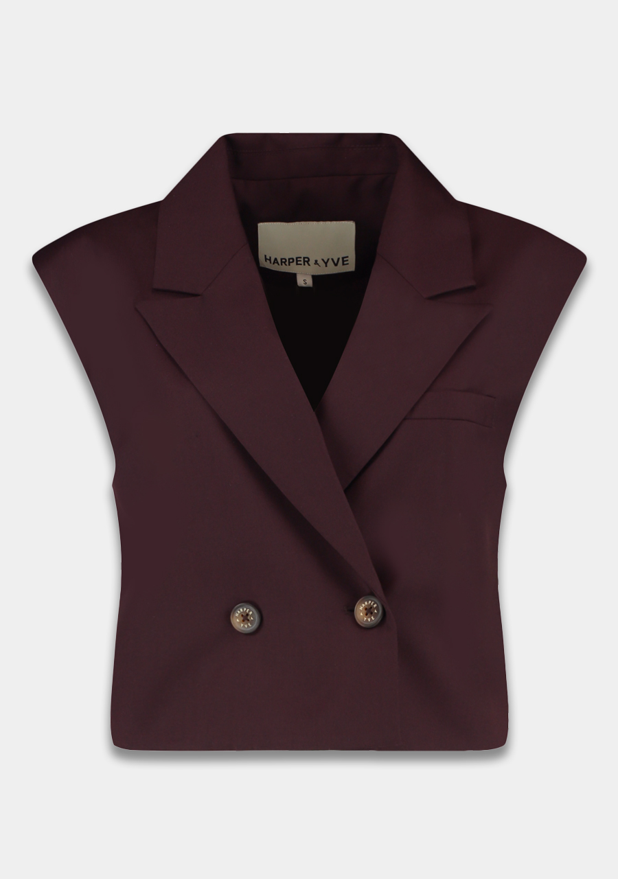 Harper & Yve Gilet Esmee AW25N216 Donker bruin