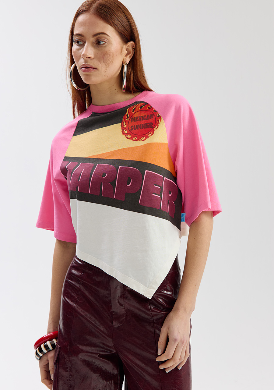 Harper & Yve T-shirt Mexican summer SS6Y300 Rose