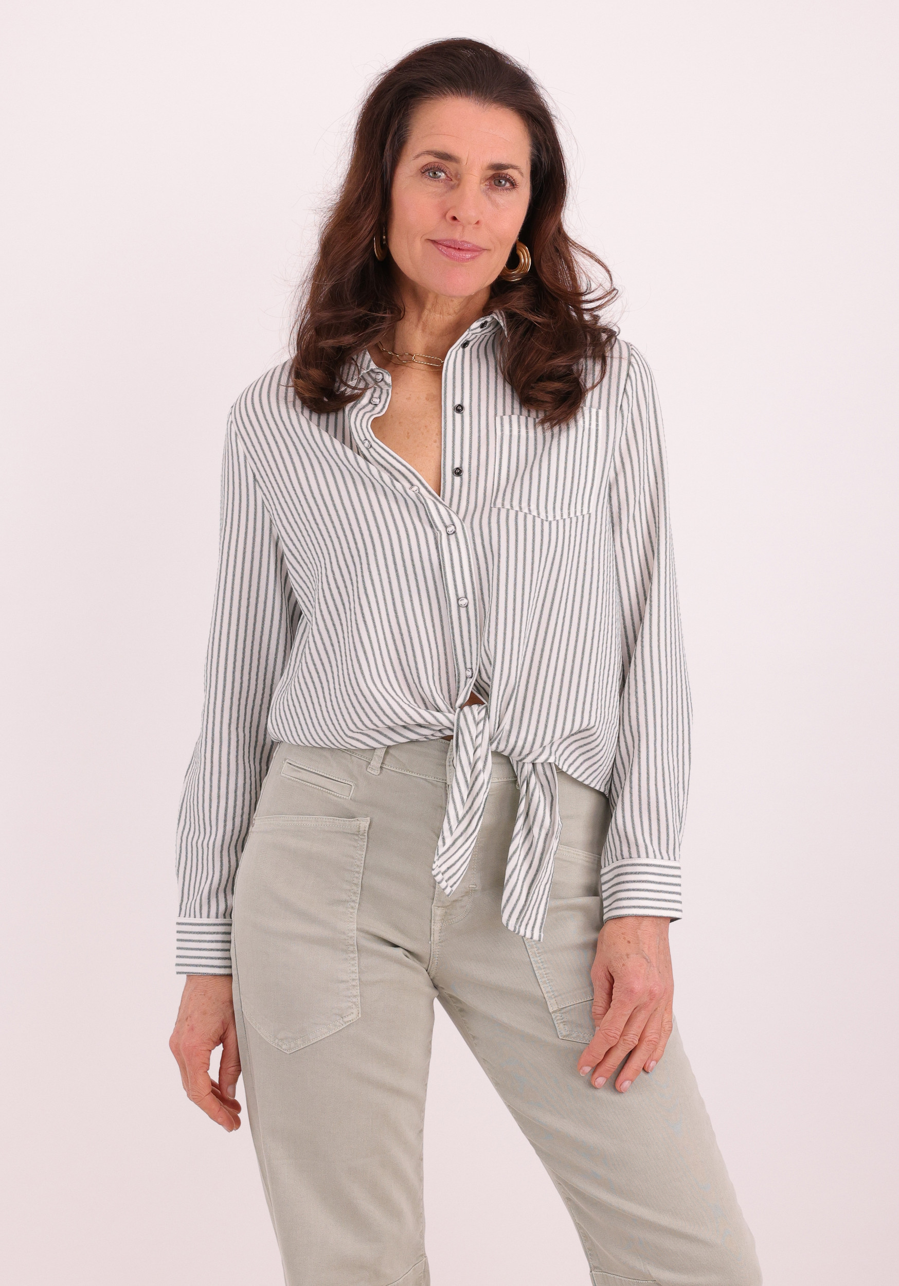 ONLY Blouse Lecey gestreept 15195910 Donker groen