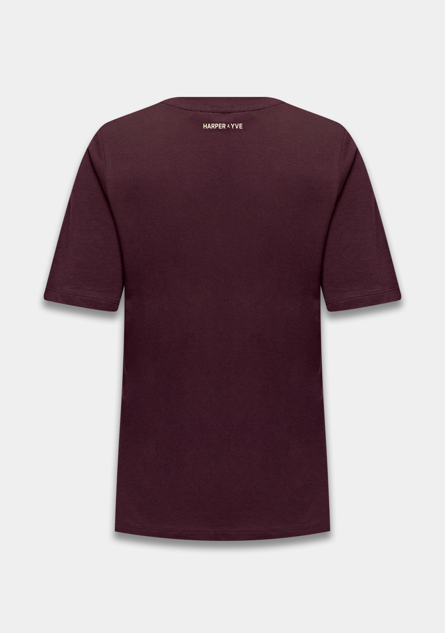 Harper & Yve T-shirt Dramaqueen AW25Y301 Donker bruin