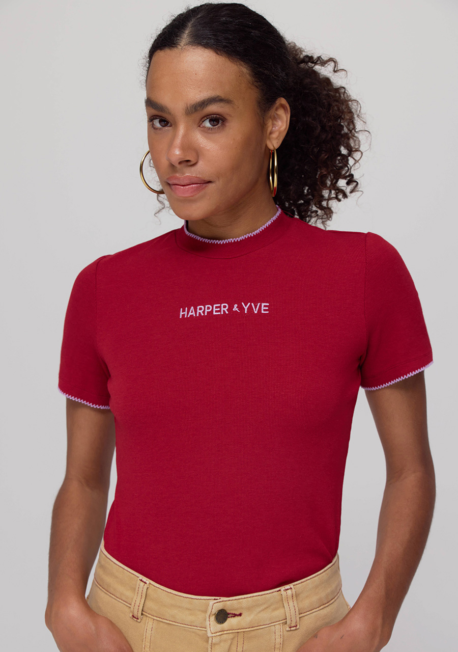 Harper & Yve Top Cammy AW25P400 Rood