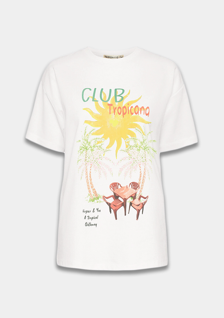 Harper & Yve T-shirt Tropical HST25Y300 Wolwit-ecru