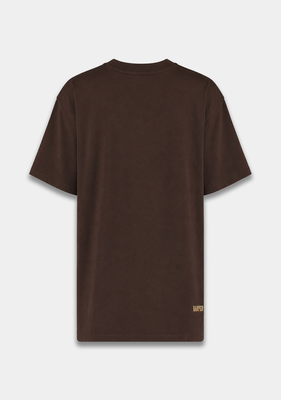Harper & Yve T-shirt Moody AW6Y301 Donker bruin
