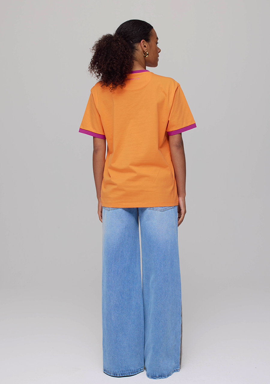 Harper & Yve T-shirt Drama club AW25Y303 Oranje Harper & Yve T-shirt Drama club AW25Y303 Oranje