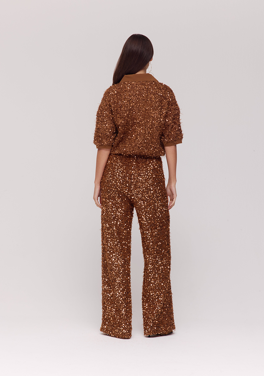 Harper & Yve Top Sanny DW25P412 Bruin