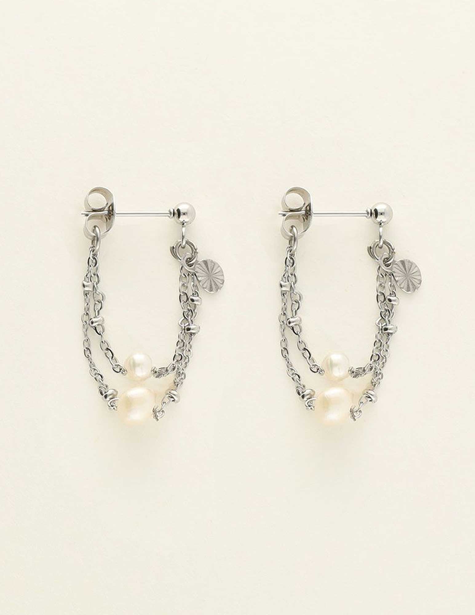 My Jewellery Studs met ketting en parels MJ09213 Zilver