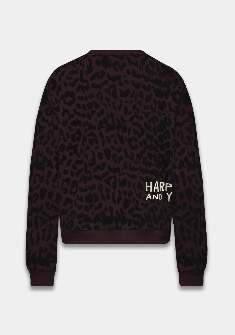 Harper & Yve Sweater Leopard AW25Y504 Donker bruin