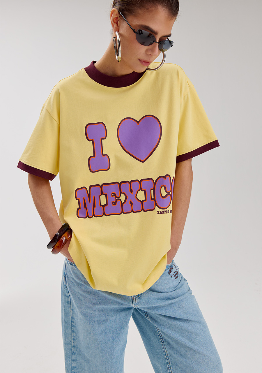 Harper & Yve T-shirt Mexico SS6Y306 Licht geel