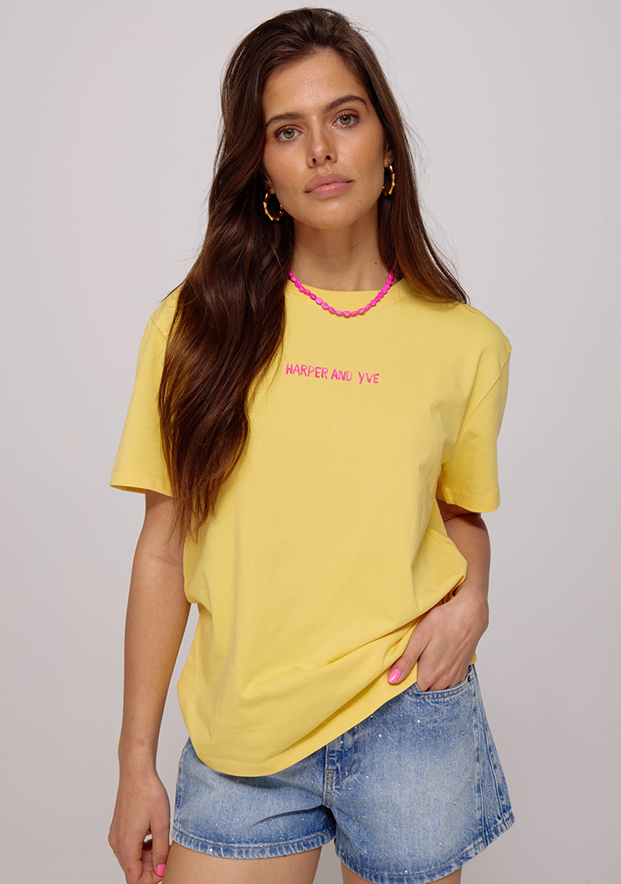 Harper & Yve T-shirt Lobbi HS25Y301 Geel Harper & Yve T-shirt Lobbi HS25Y301 Geel
