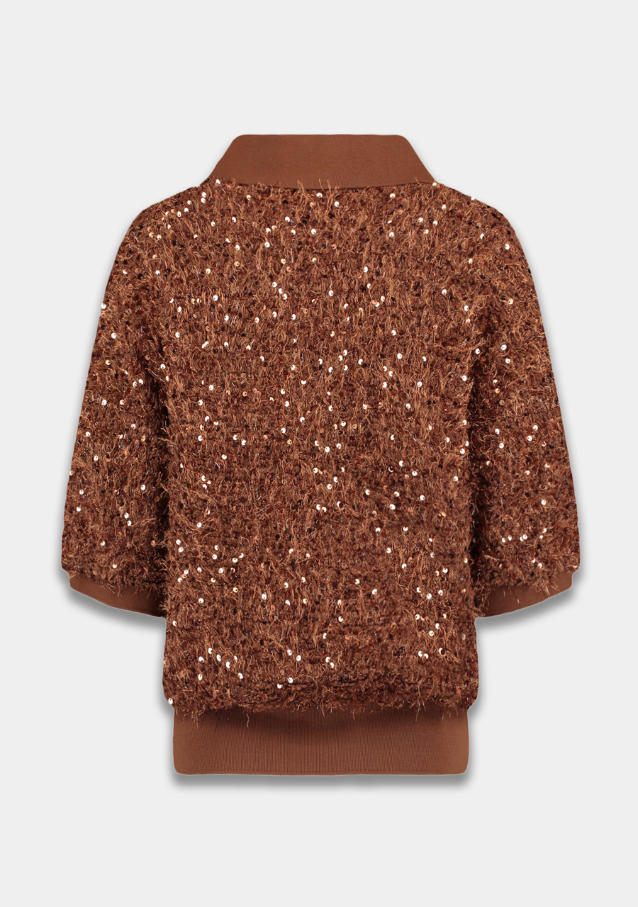 Harper & Yve Top Sanny DW25P412 Bruin