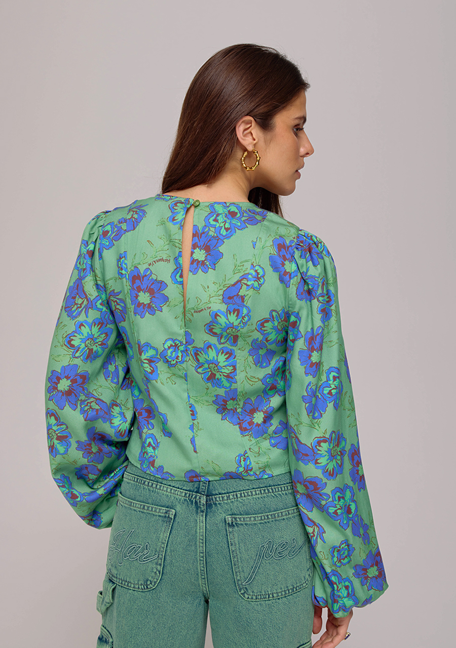 Harper & Yve Blouse Floor AW25C601 Groen Harper & Yve Blouse Floor AW25C601 Groen