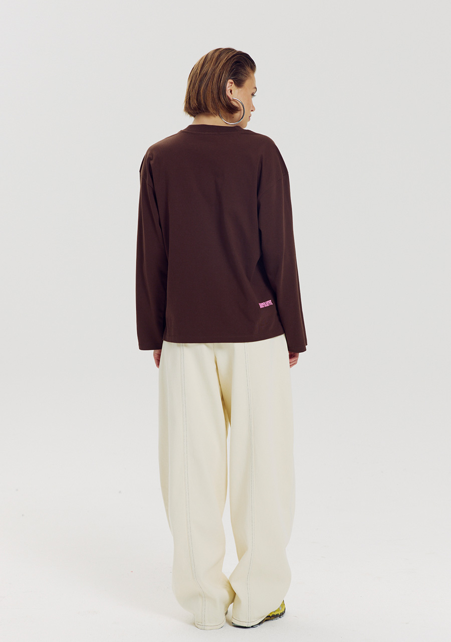 Harper & Yve T-shirt Elana AW6Y501 Donker bruin
