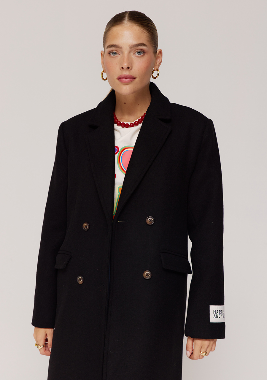 Harper & Yve Mantel Hazel AW25N223 Zwart