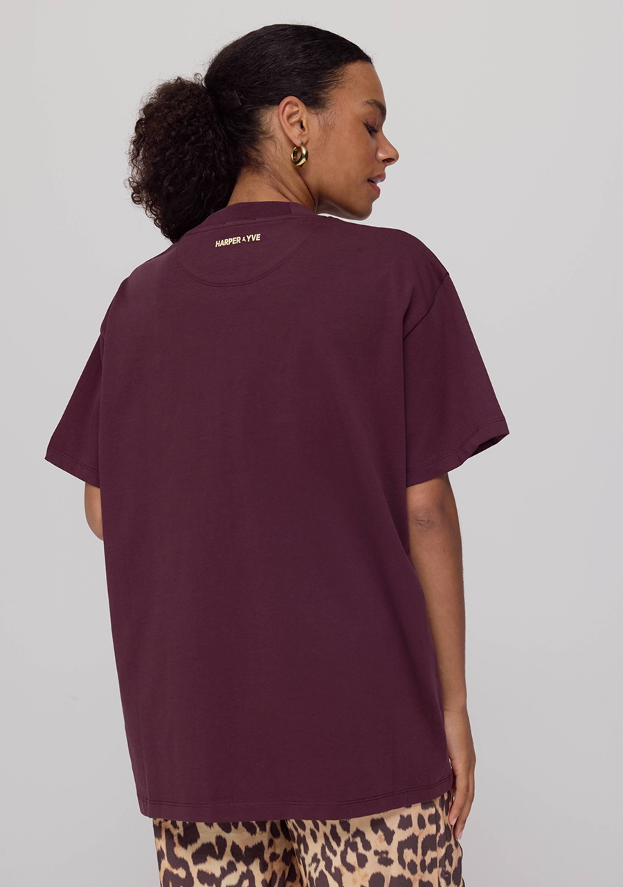 Harper & Yve T-shirt Dramaqueen AW25Y301 Donker bruin