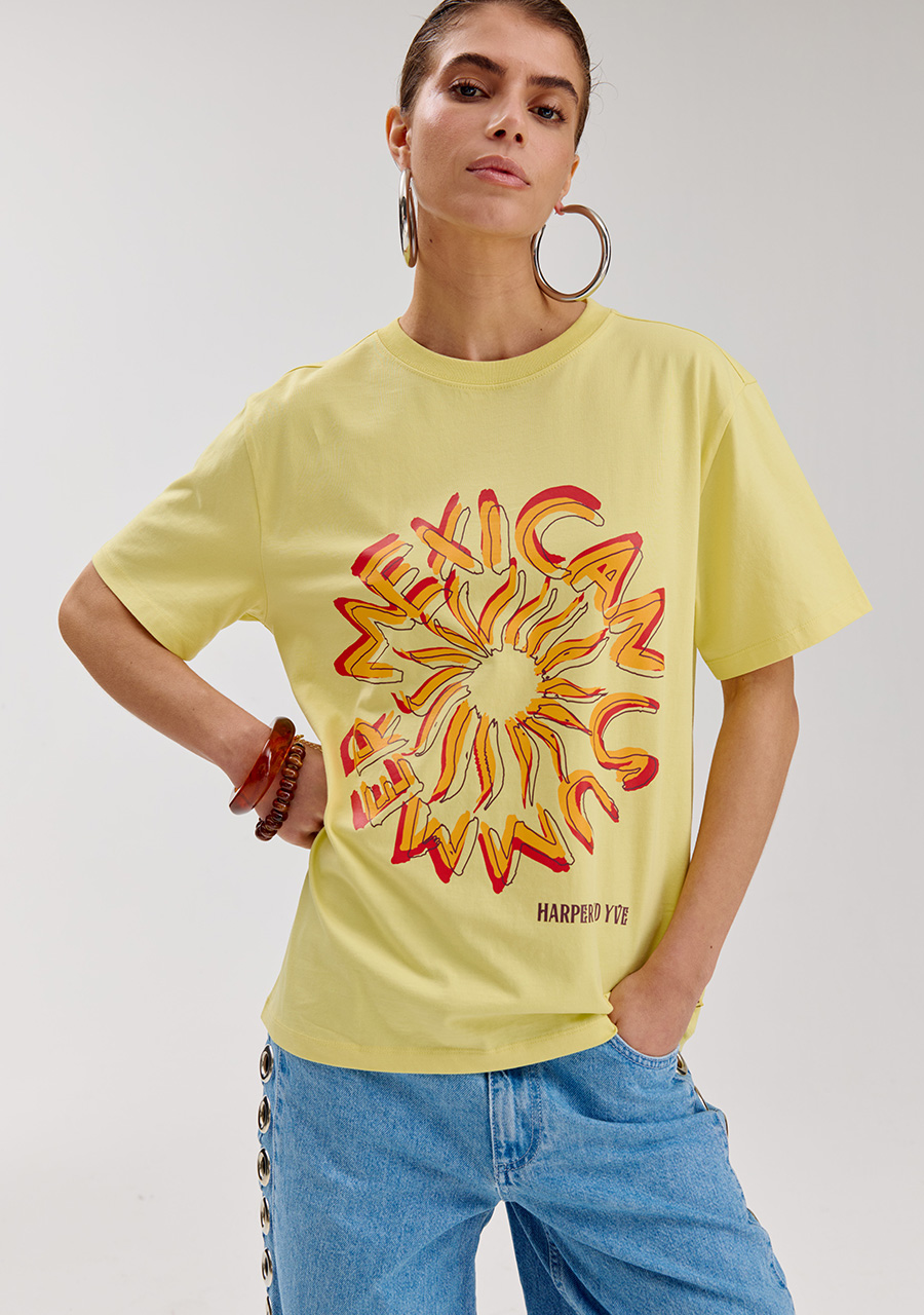 Harper & Yve T-shirt Mexicansun HS6Y308 Geel