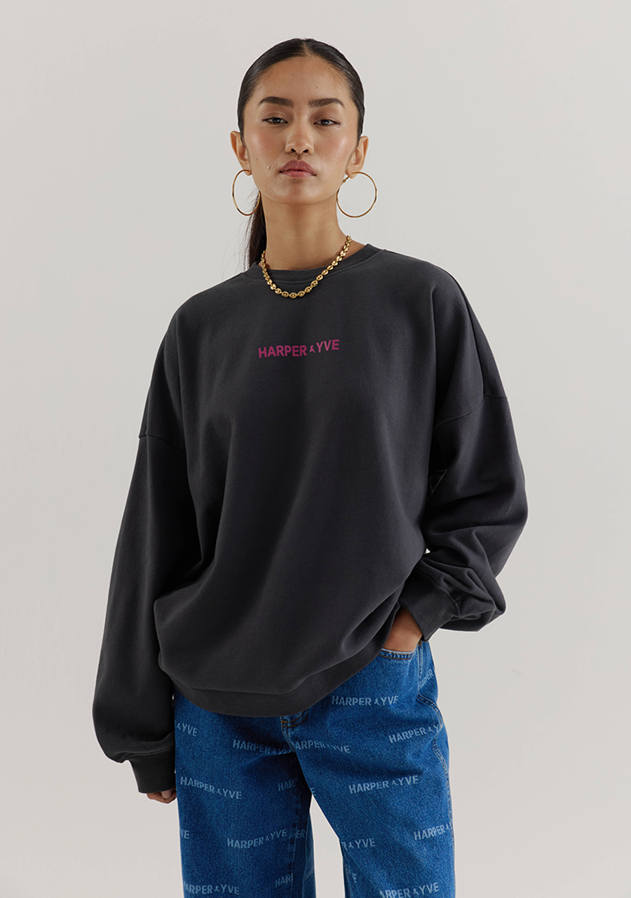 Harper & Yve Sweater World of AW25Y512 Donker Grijs