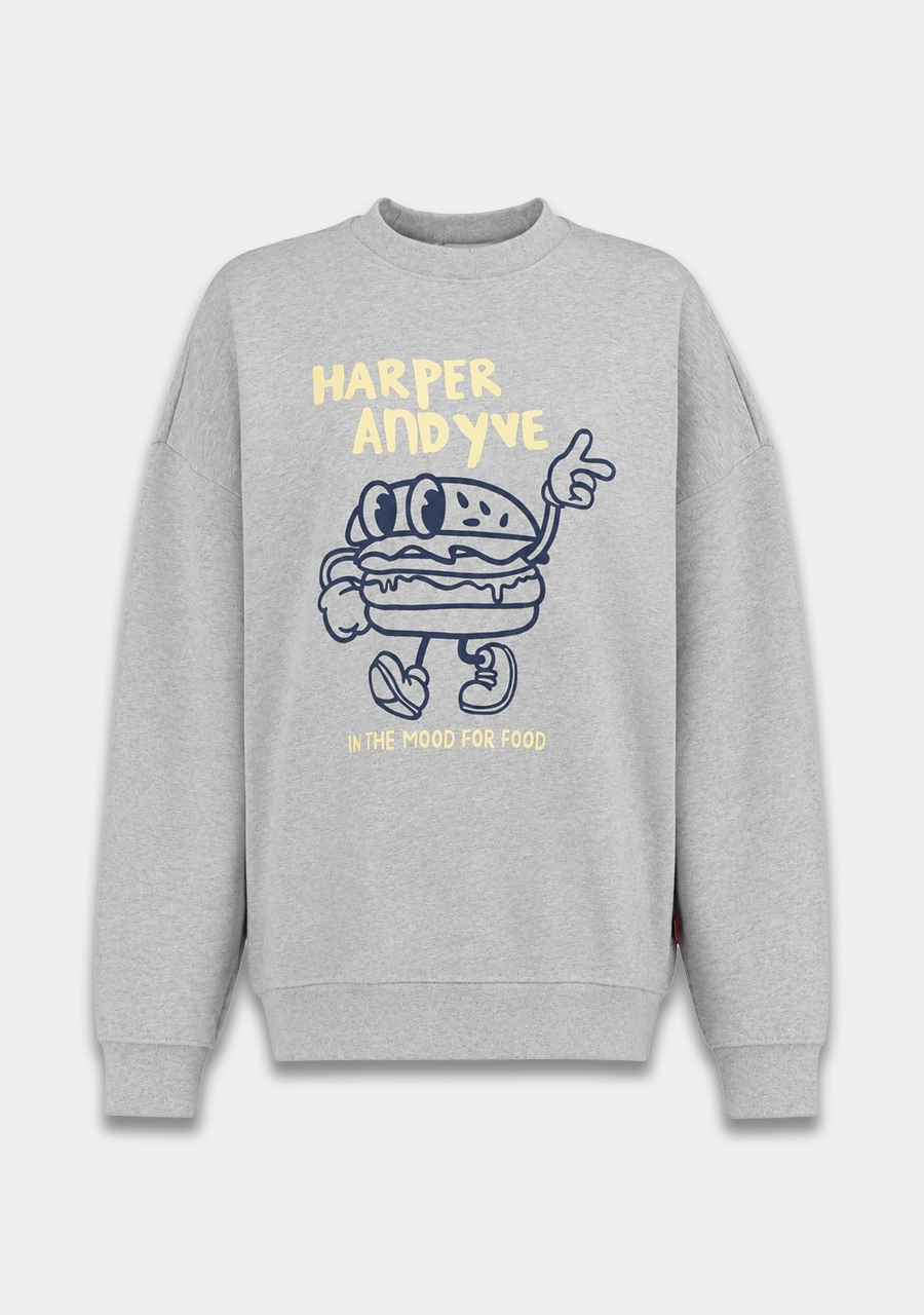 Harper & Yve Sweater Mood for food AW6Y507 Grijs