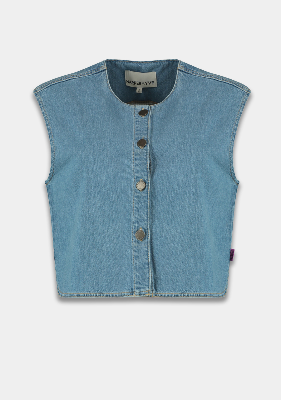 Harper & Yve Gilet Gilly HS25R201 Jeans blauw