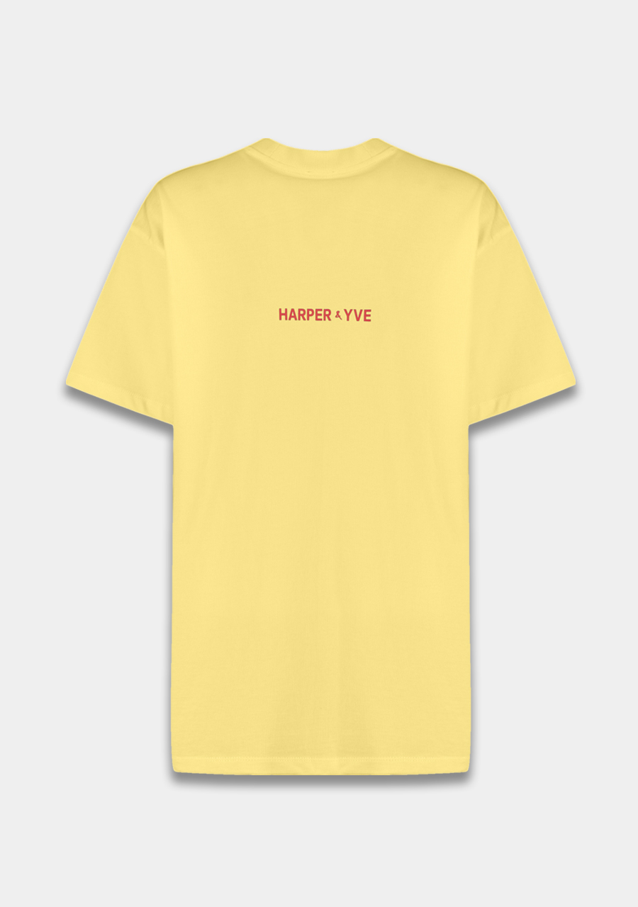 Harper & Yve T-shirt Club corazon SS6Y307 Licht geel