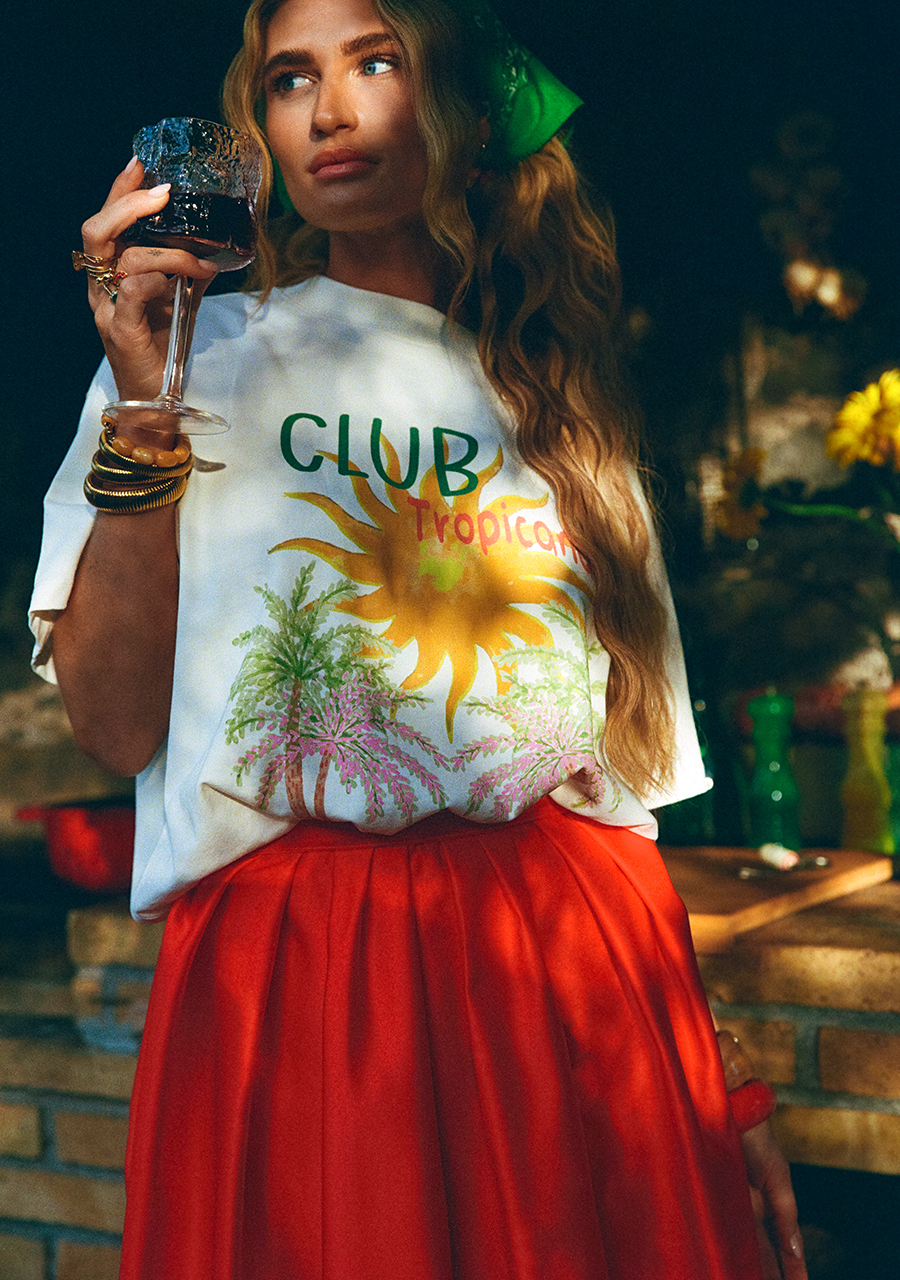 Harper & Yve T-shirt Tropical HST25Y300 Wolwit-ecru